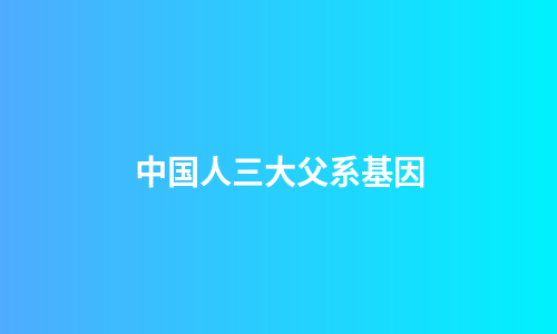 中国人三大父系基因