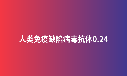 人类免疫缺陷病毒抗体0.24