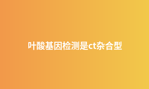 叶酸基因检测是ct杂合型
