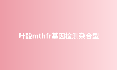 叶酸mthfr基因检测杂合型