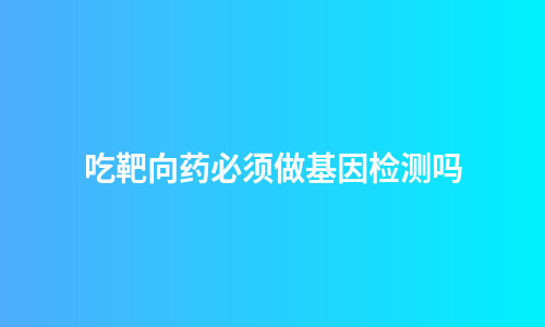 吃靶向药必须做基因检测吗