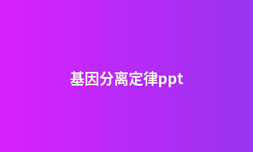 基因分离定律ppt