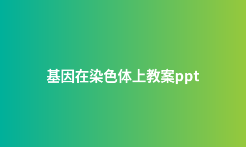 基因在染色体上教案ppt