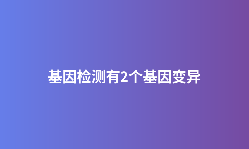 基因检测有2个基因变异