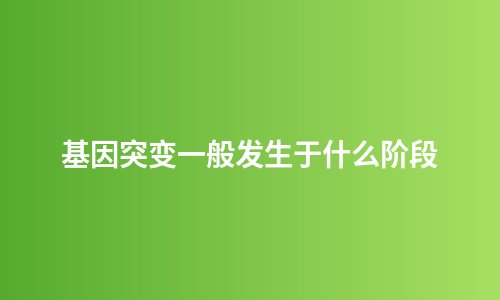 基因突变一般发生于什么阶段