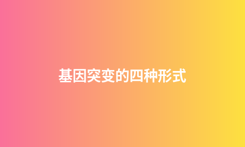 基因突变的四种形式
