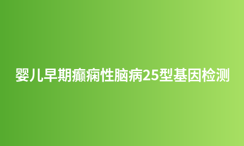 婴儿早期癫痫性脑病25型基因检测