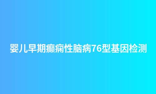 婴儿早期癫痫性脑病76型基因检测