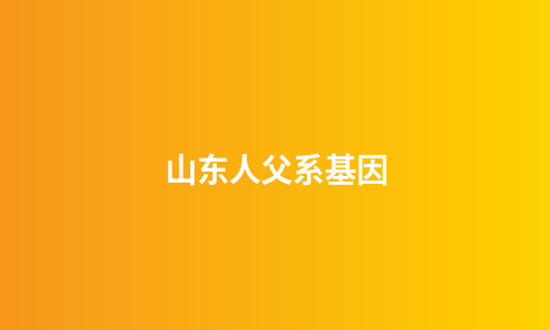 山东人父系基因