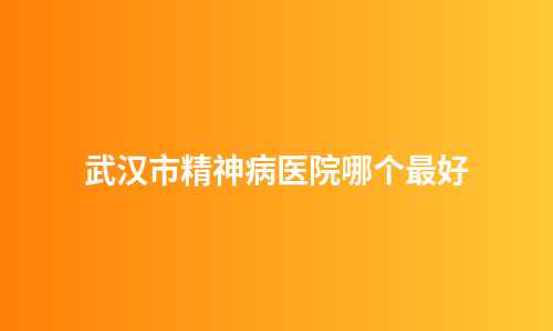 武汉市精神病医院哪个最好