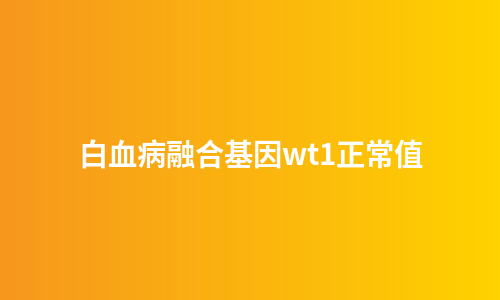 白血病融合基因wt1正常值