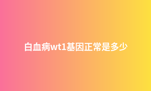 白血病wt1基因正常是多少