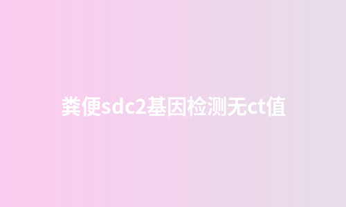 粪便sdc2基因检测无ct值