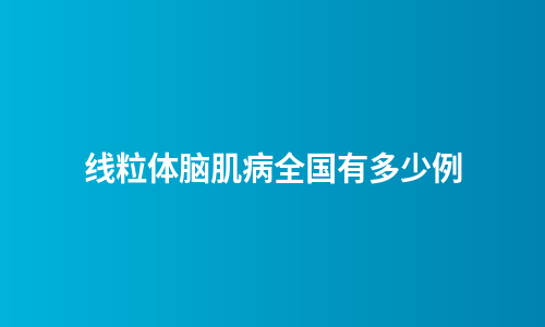 线粒体脑肌病全国有多少例