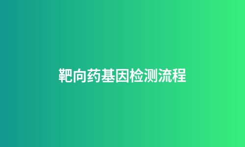 靶向药基因检测流程