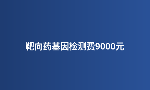 靶向药基因检测费9000元