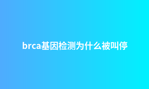 brca基因检测为什么被叫停