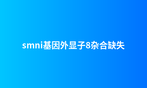 smni基因外显子8杂合缺失