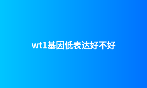 wt1基因低表达好不好
