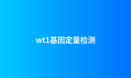 wt1基因定量检测