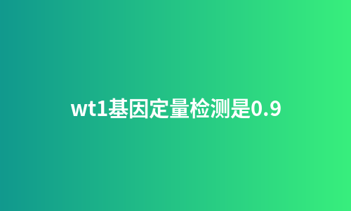 wt1基因定量检测是0.9