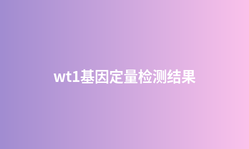 wt1基因定量检测结果