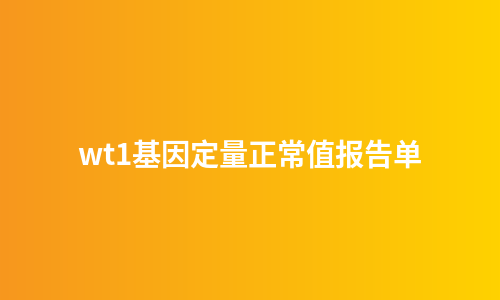 wt1基因定量正常值报告单