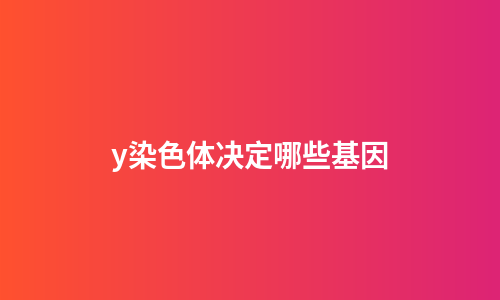 y染色体决定哪些基因