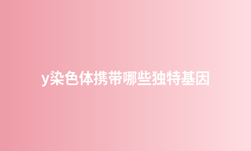 y染色体携带哪些独特基因