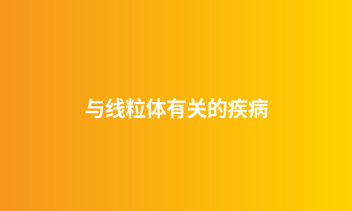 与线粒体有关的疾病