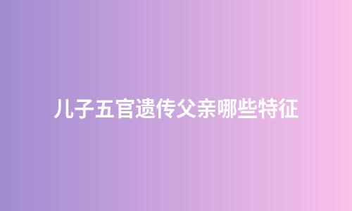 儿子五官遗传父亲哪些特征