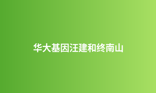华大基因汪建和终南山