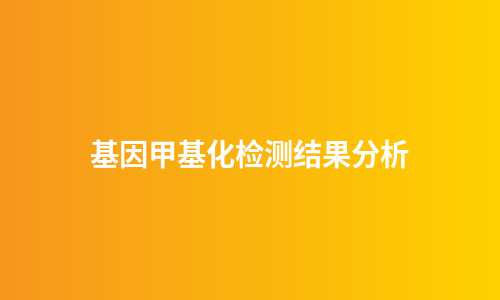 基因甲基化检测结果分析