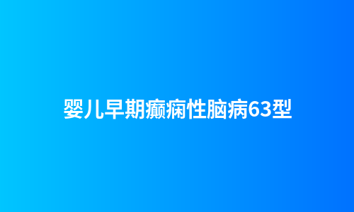 婴儿早期癫痫性脑病63型