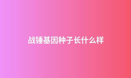 战锤基因种子长什么样
