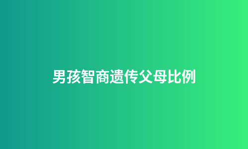 男孩智商遗传父母比例