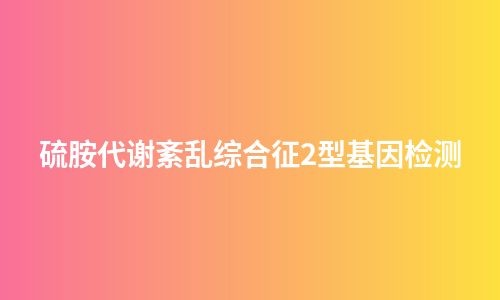 硫胺代谢紊乱综合征2型基因检测