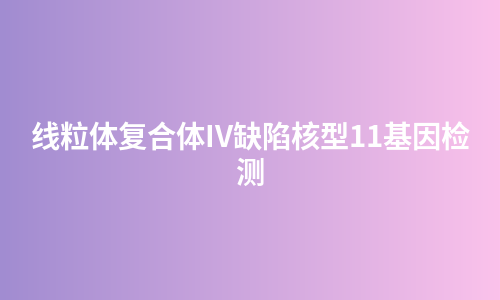 线粒体复合体IV缺陷核型11基因检测
