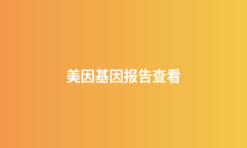 美因基因报告查看