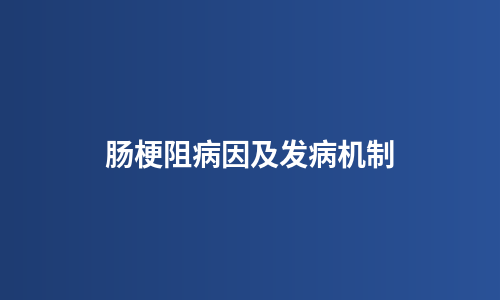肠梗阻病因及发病机制