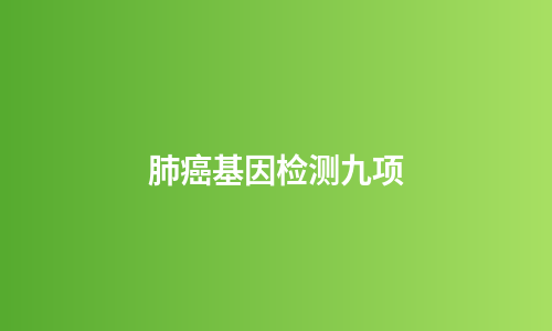 肺癌基因检测九项