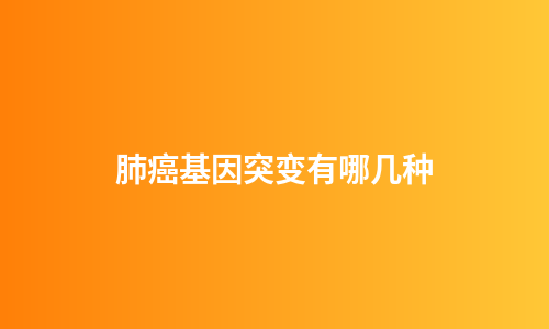 肺癌基因突变有哪几种