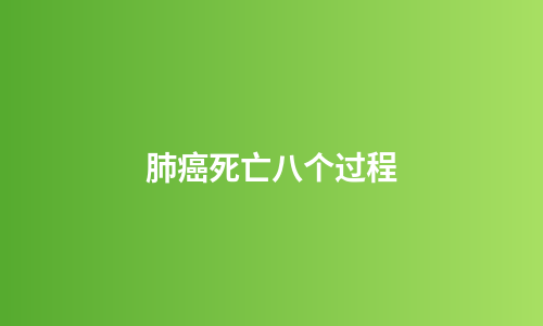 肺癌死亡八个过程