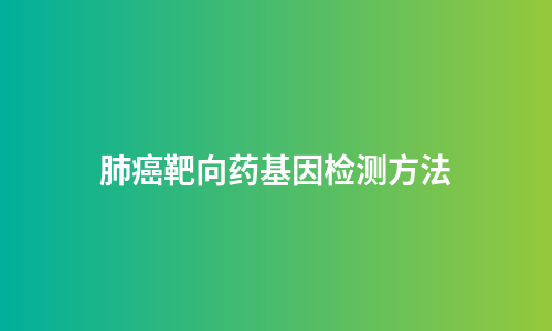 肺癌靶向药基因检测方法