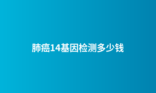 肺癌14基因检测多少钱