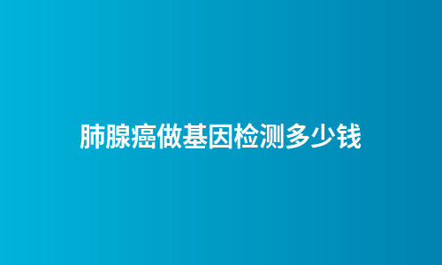 肺腺癌做基因检测多少钱