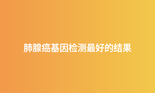 肺腺癌基因检测最好的结果