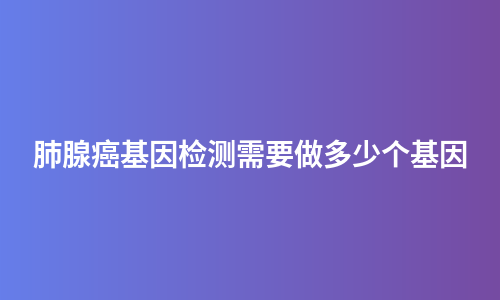 肺腺癌基因检测需要做多少个基因
