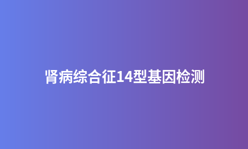肾病综合征14型基因检测