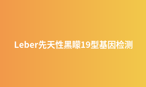 Leber先天性黑矇19型基因检测